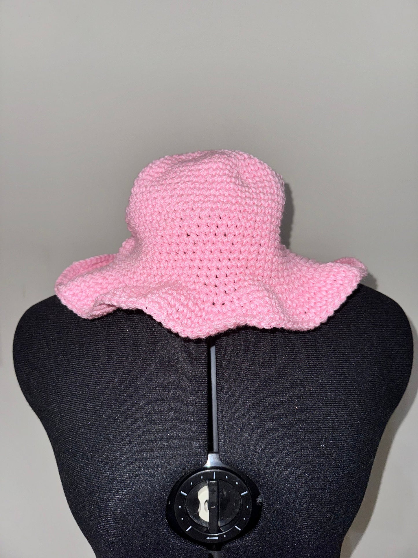 Handmade Coquette Pink Crochet Bucket Hat