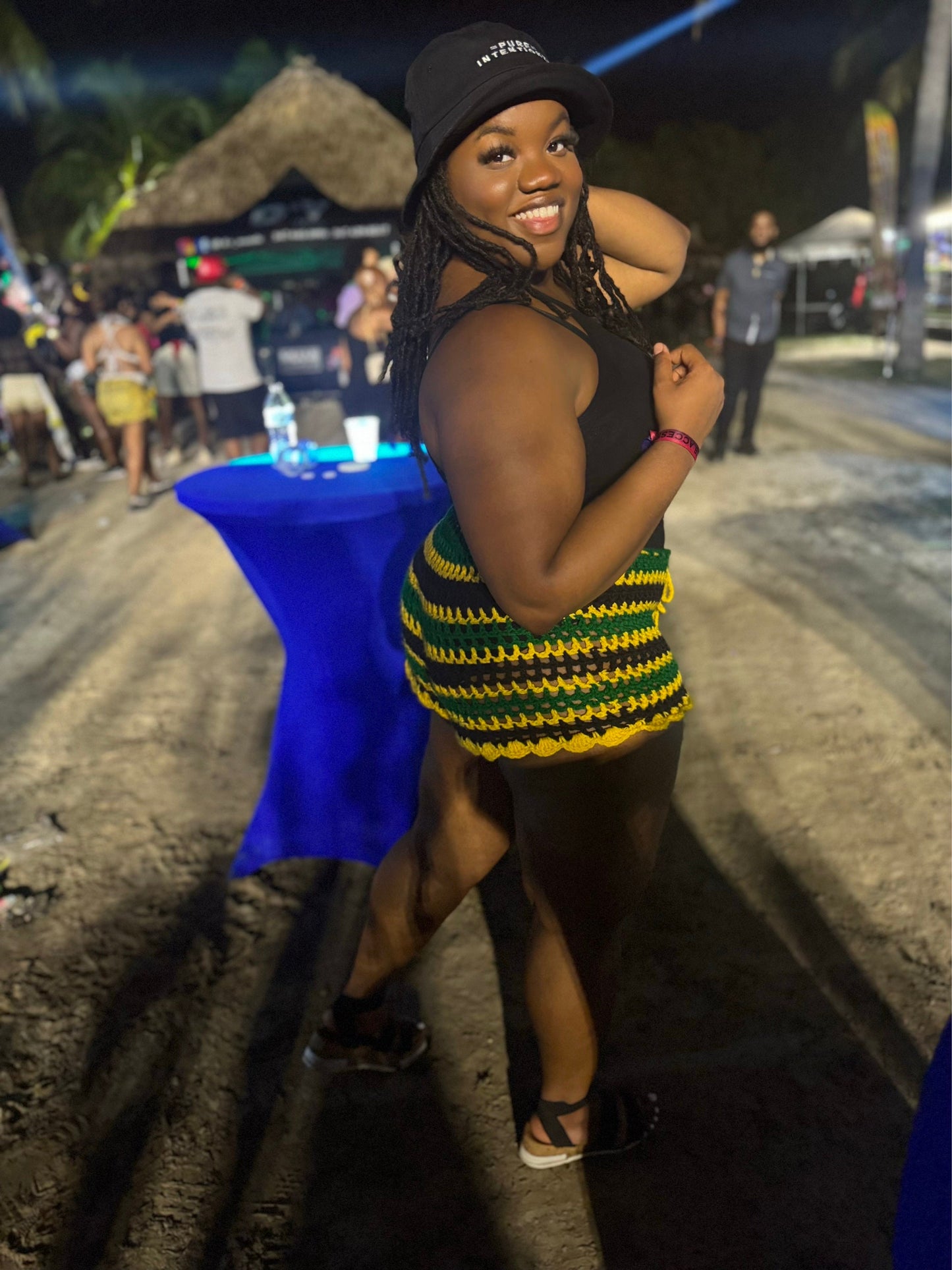 Handmade Jamaica Flag Crochet Shorts for Vacations and Festivals