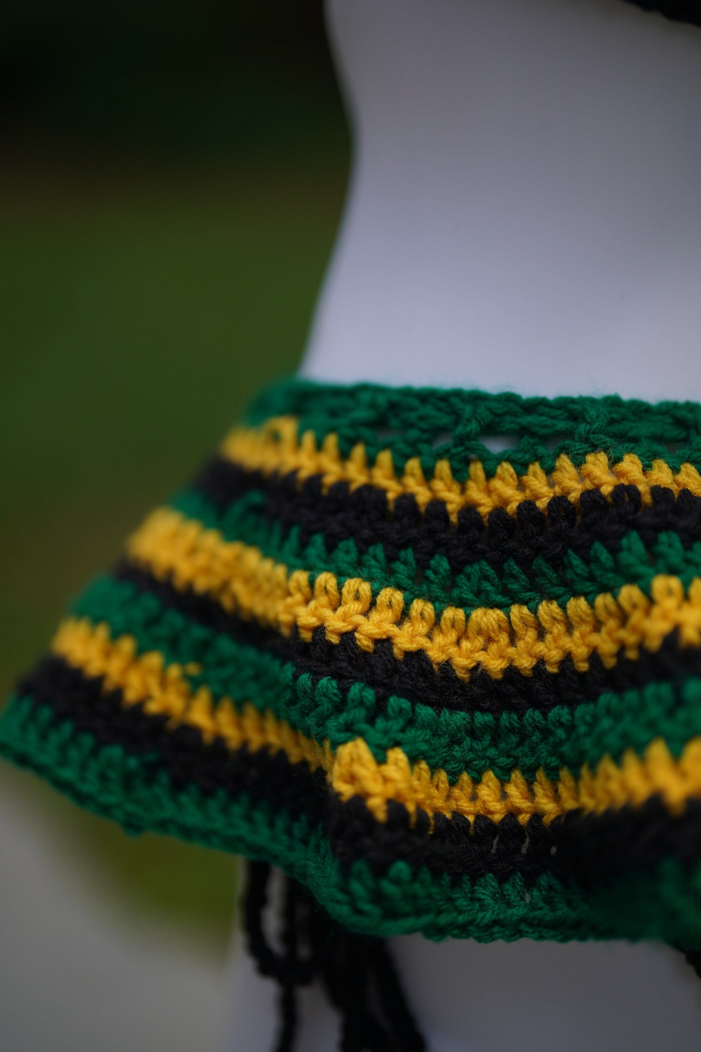 Handmade Jamaica Crochet Bikini Micro Mini Skirt Cover Up