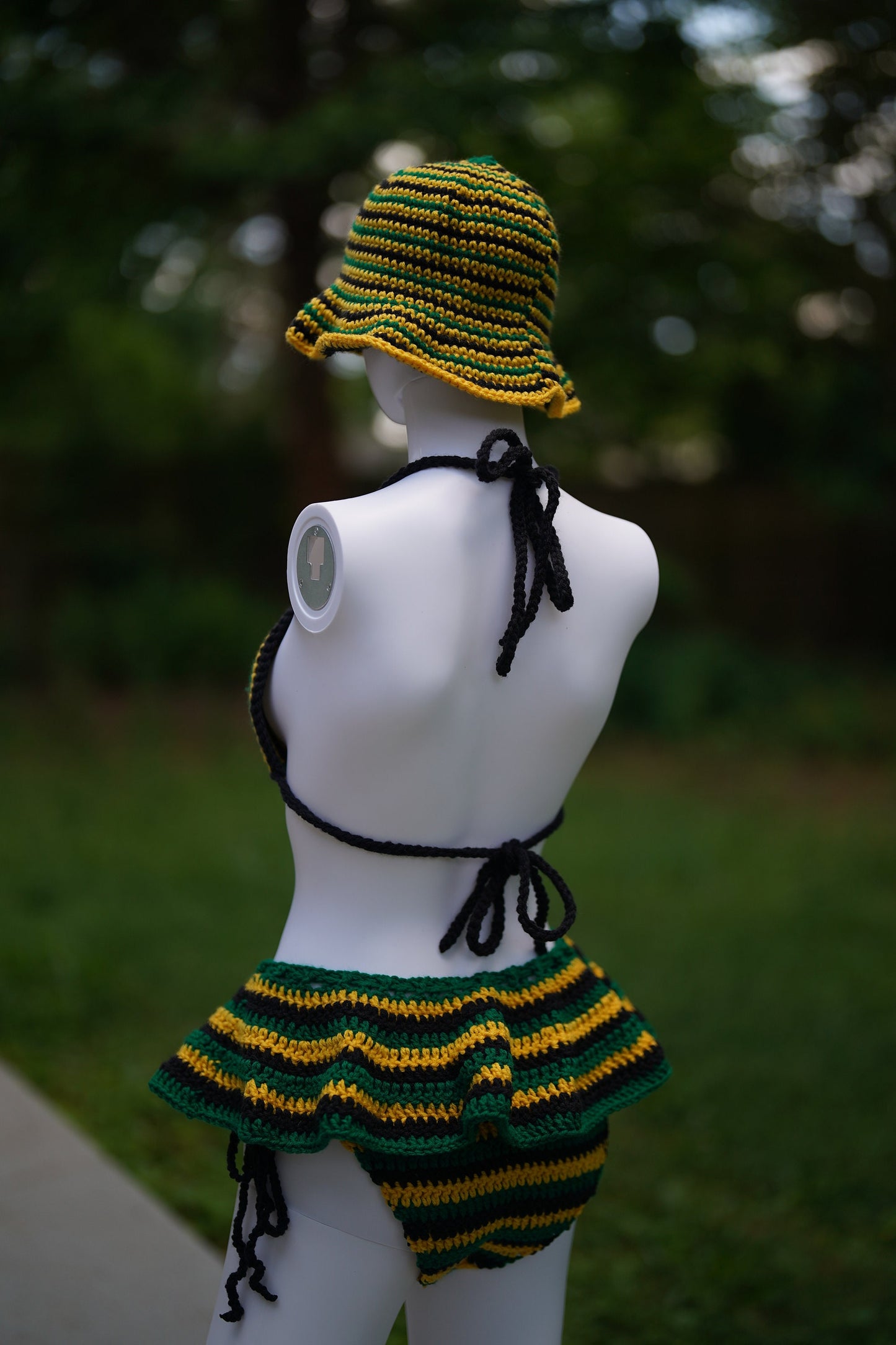 Handmade Jamaica Crochet Bikini Micro Mini Skirt Cover Up