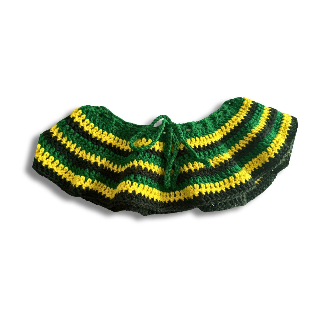 Handmade Jamaica Crochet Bikini Micro Mini Skirt Cover Up