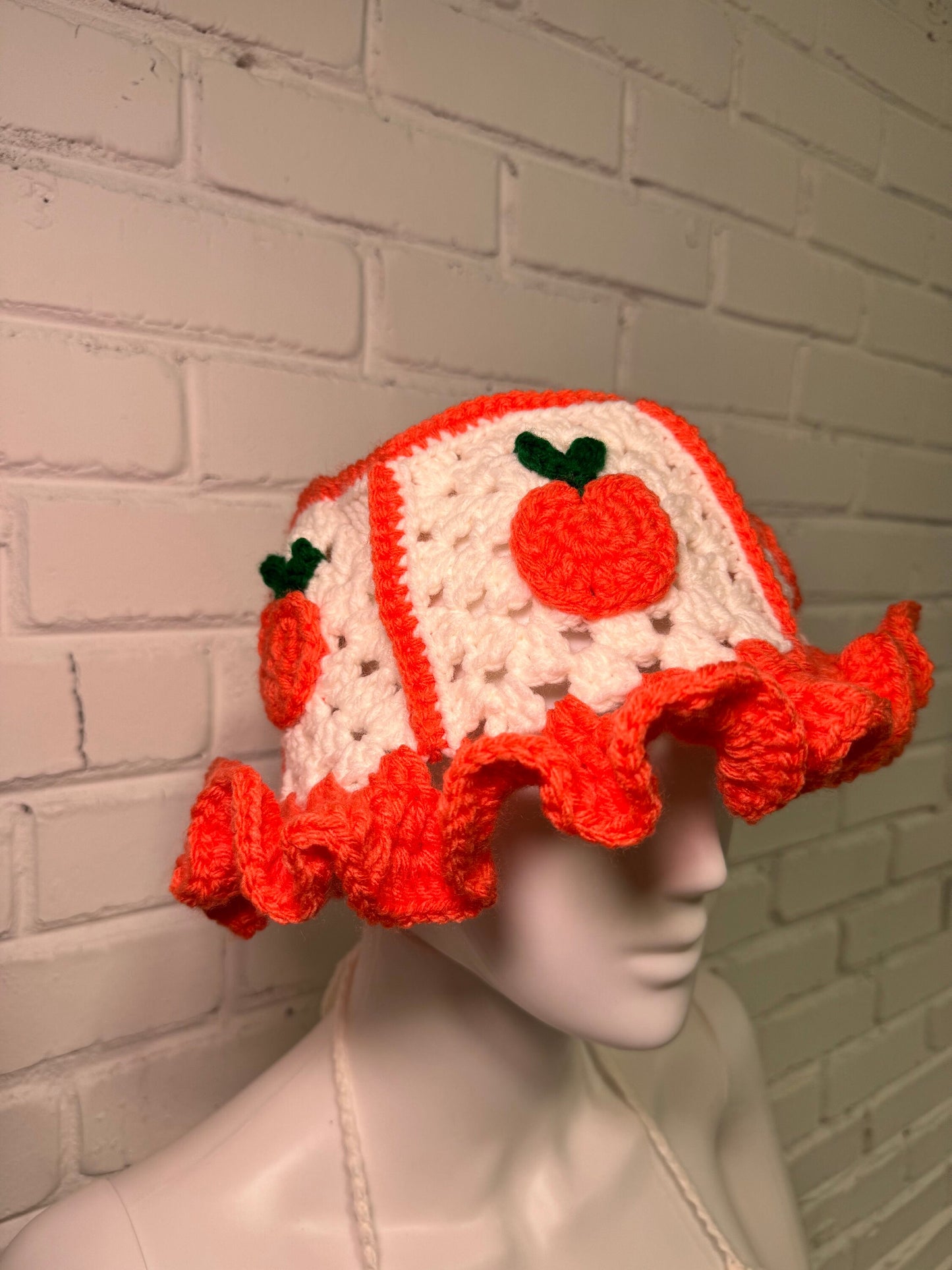 Handmade Crochet Matching Peach 4-Piece Festival Vacation Set with Bikini Top and Shorts