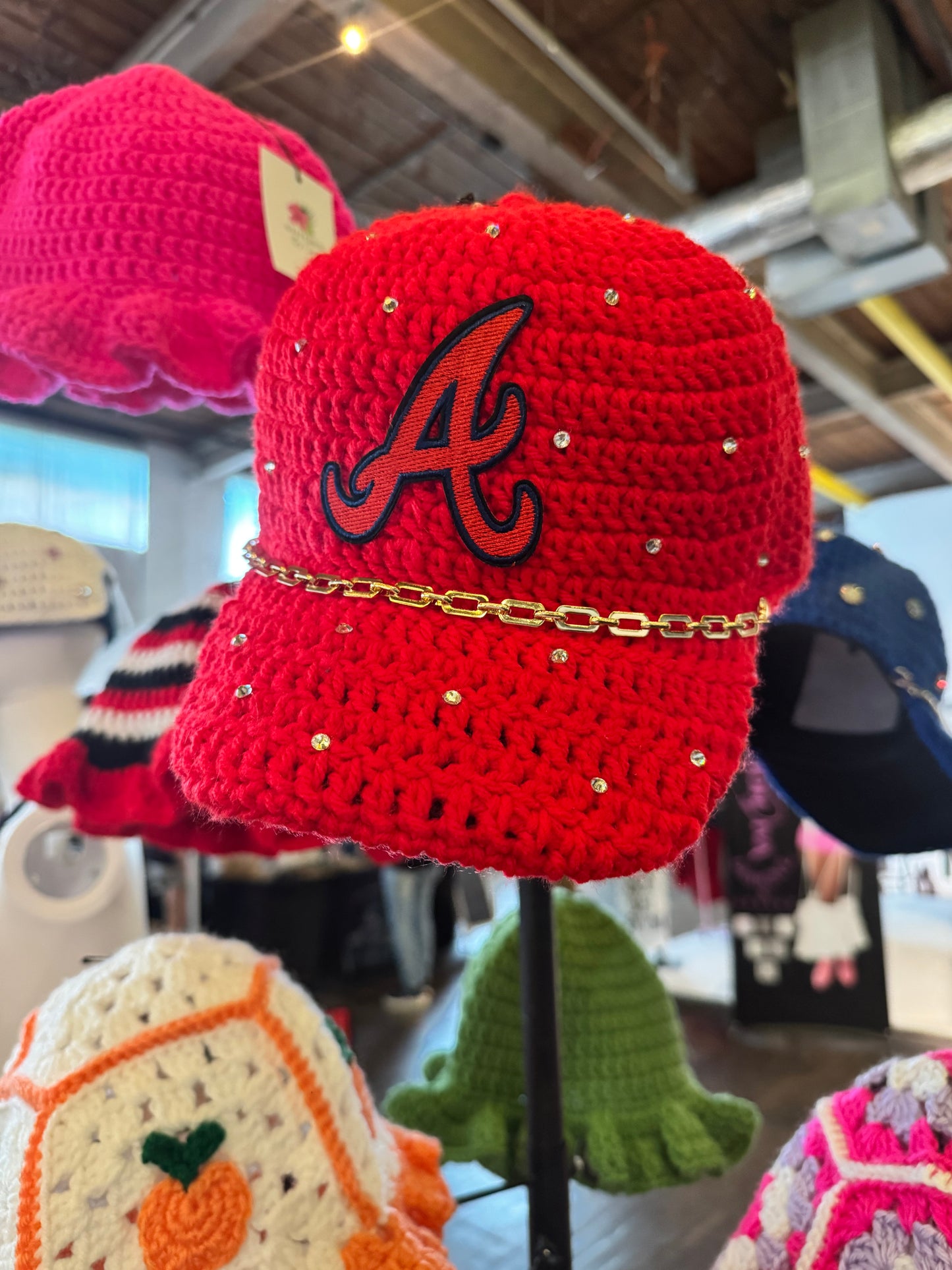Customizable Crochet Bling Trucker Hat