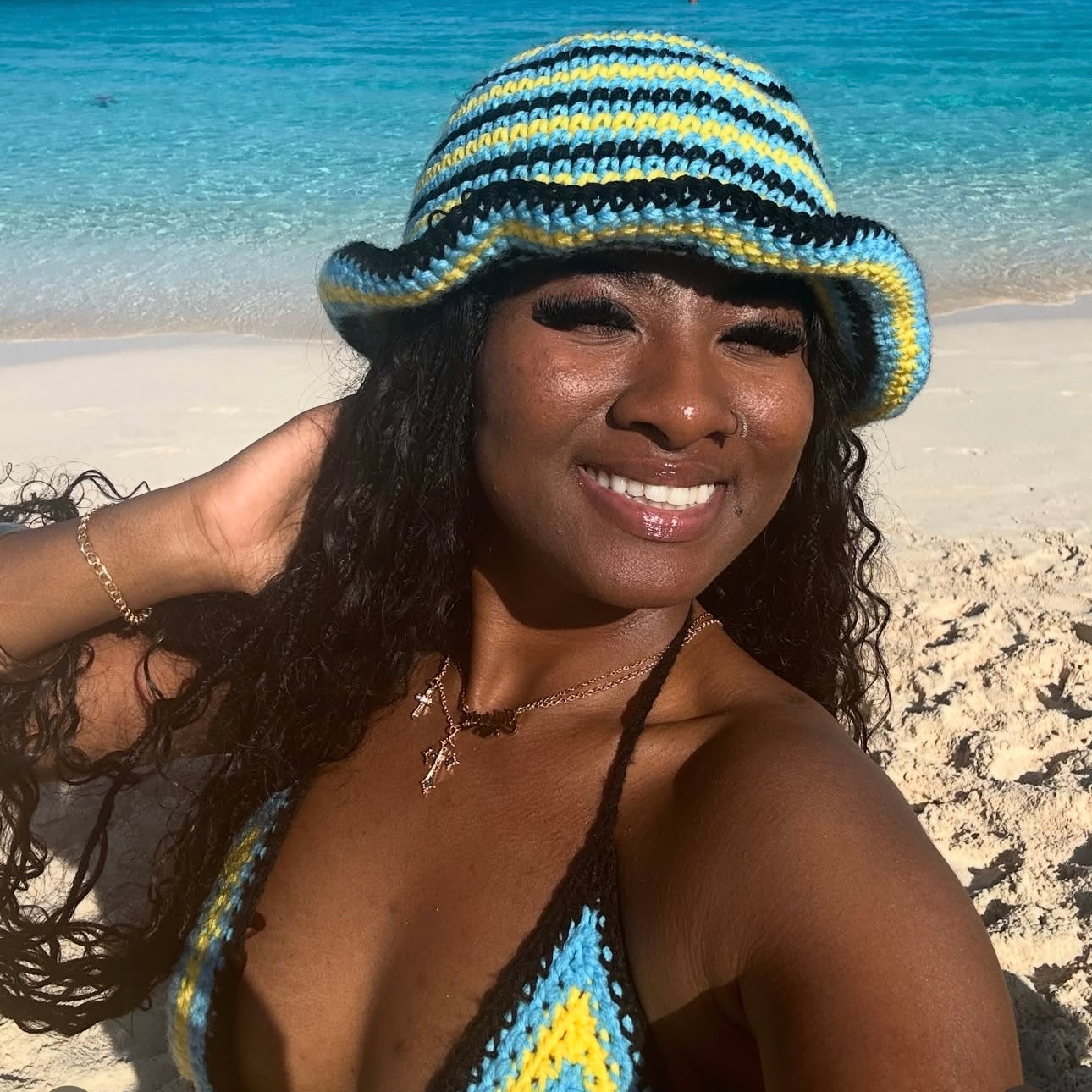 Bahamian Mesh Crochet Shorts with Bikini Matching Set