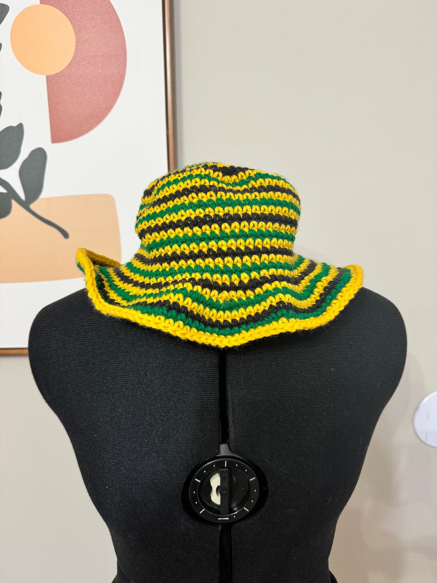 Jamaica Crochet Striped Bucket Hat