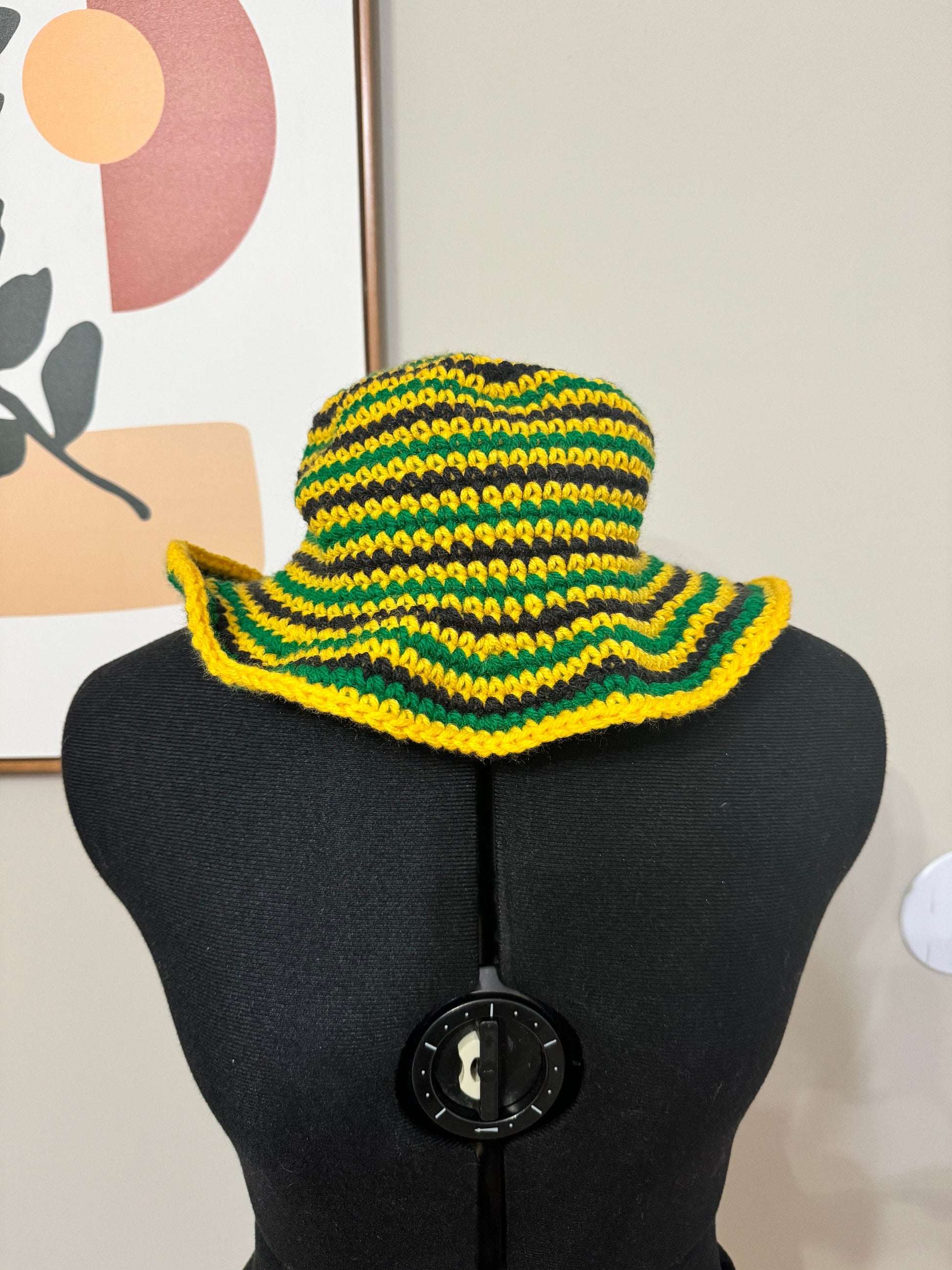 Jamaica Crochet Striped Bucket Hat