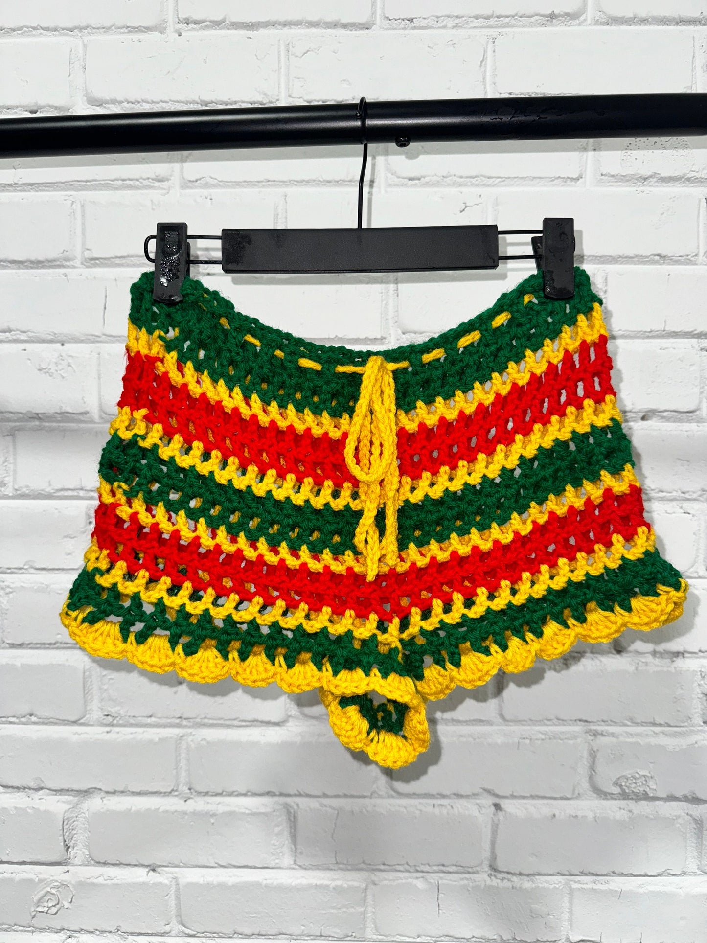 Jamaica Rasta Mesh Crochet Shorts