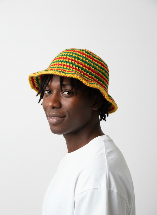 Rasta Crochet Bucket Hat