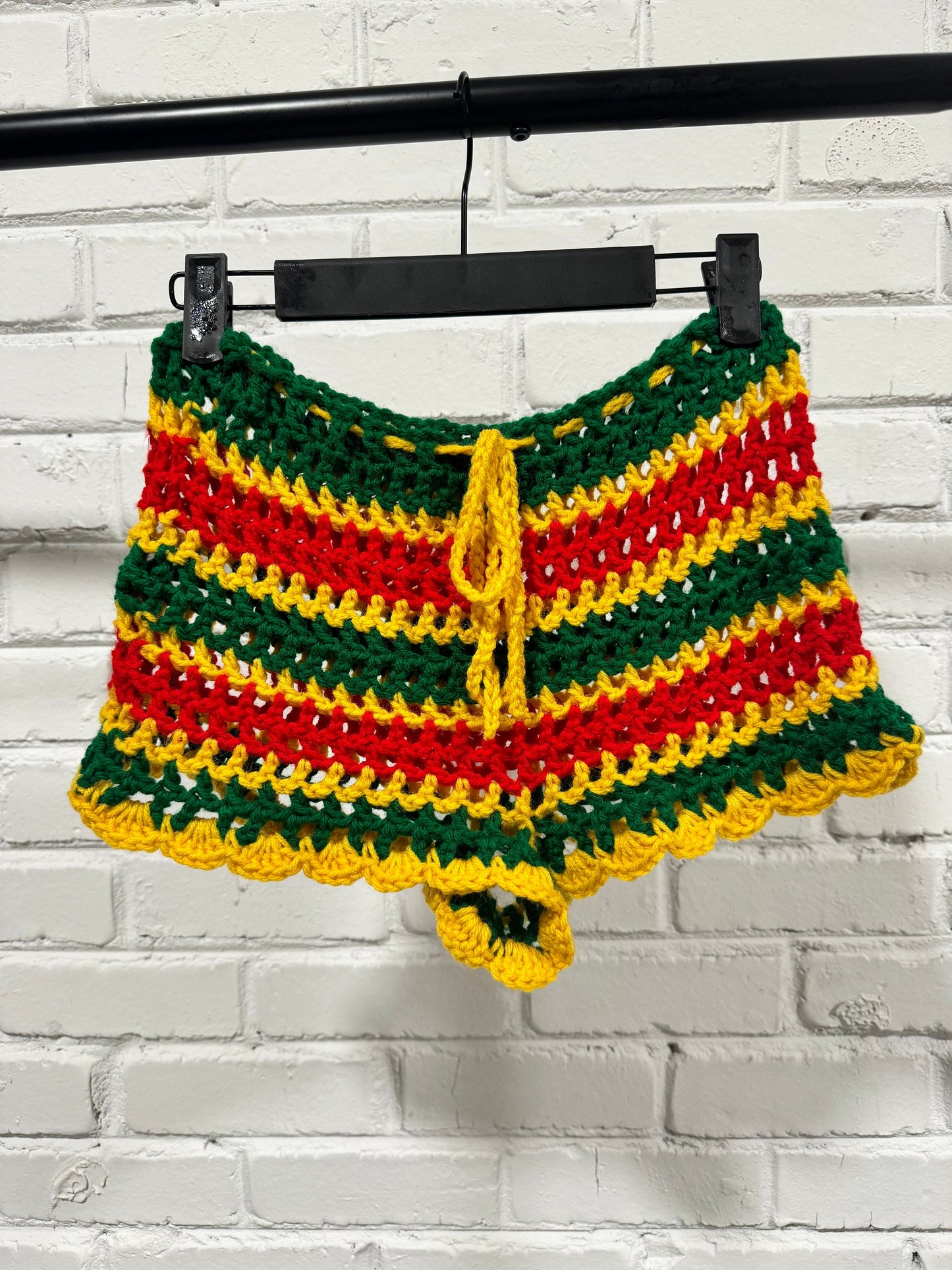 Jamaica Rasta Mesh Crochet Shorts