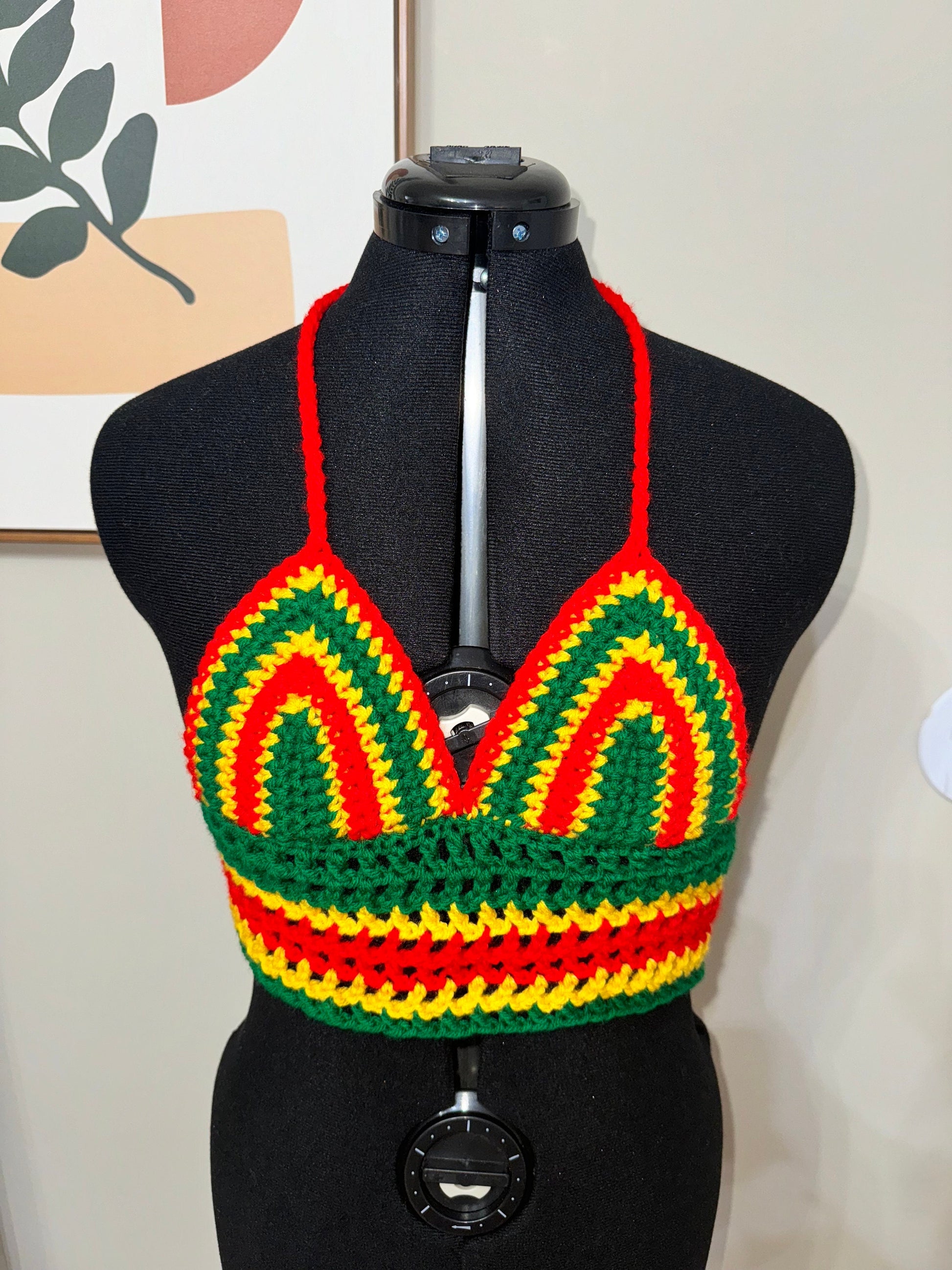 Jamaica Rasta Crochet Crop Top