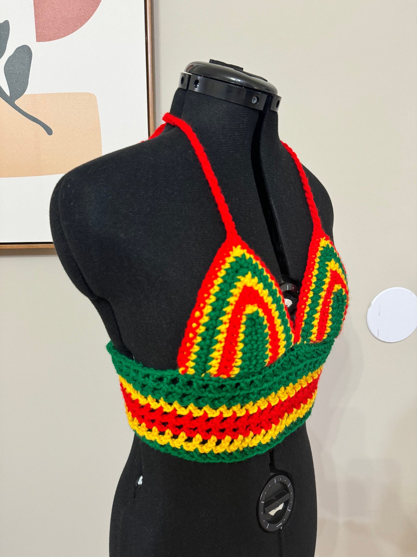 Jamaica Rasta Crochet Crop Top