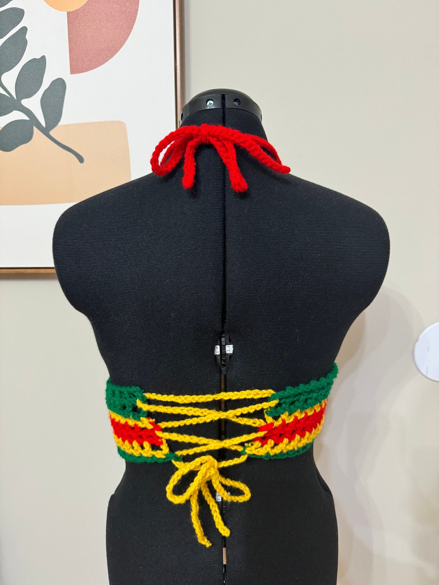 Jamaica Rasta Crochet Crop Top