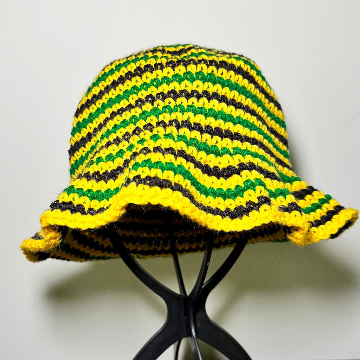 Jamaica Crochet Striped Bucket Hat