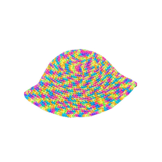 Handmade Crochet Rainbow Striped Bucket Hat