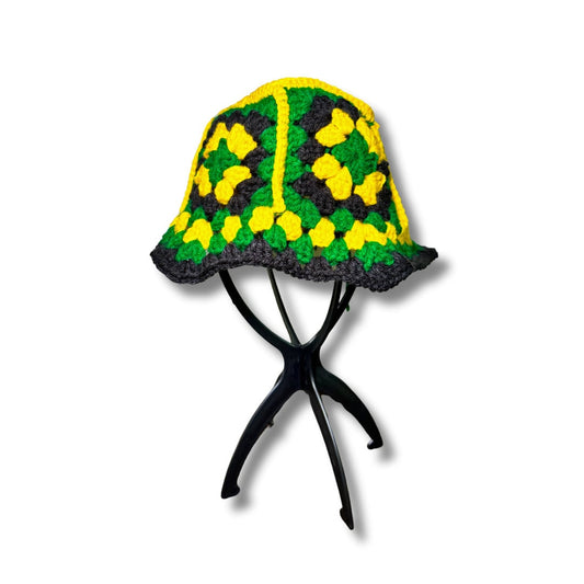 Jamaica Crochet Granny Square Bucket Hat