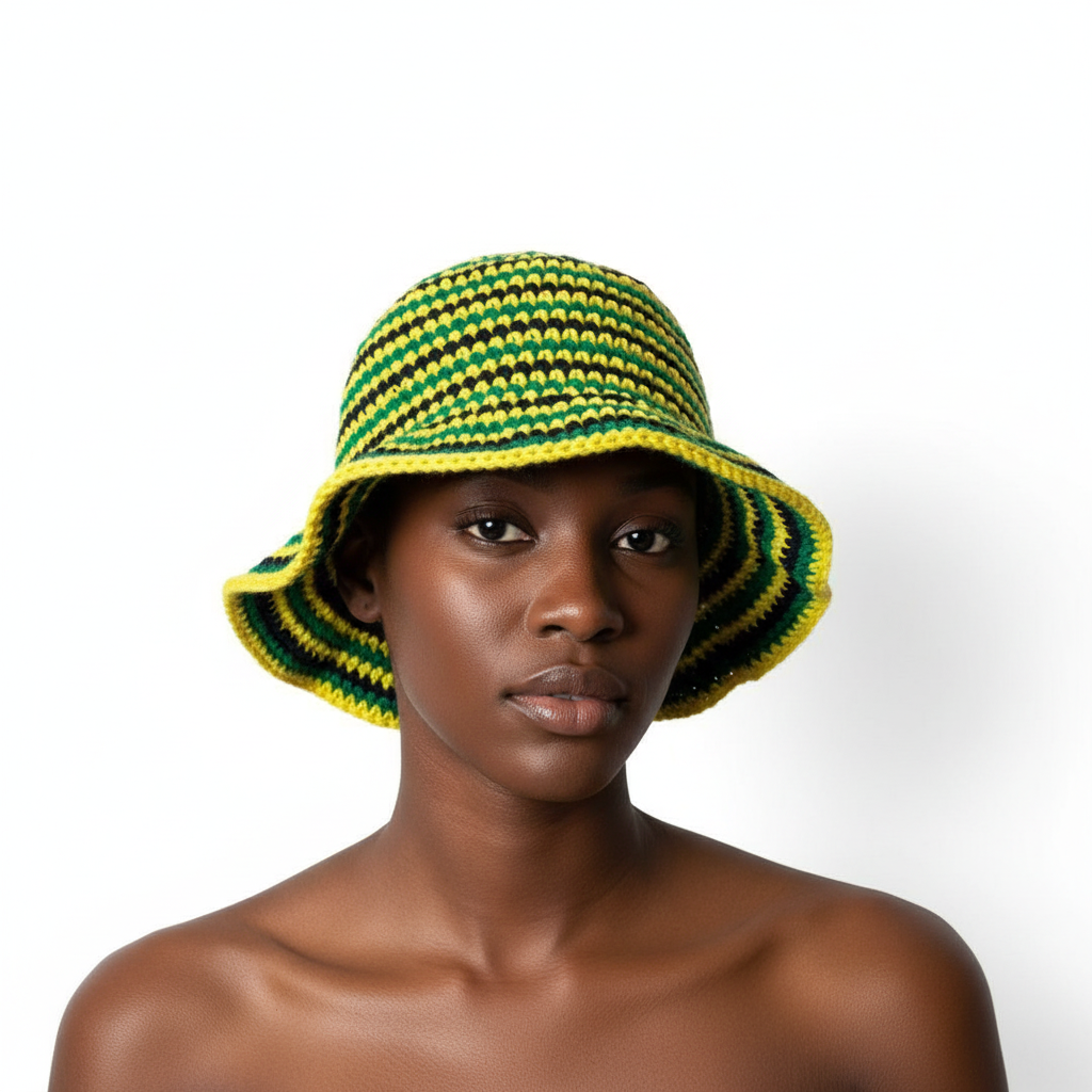 Jamaica Crochet Striped Bucket Hat