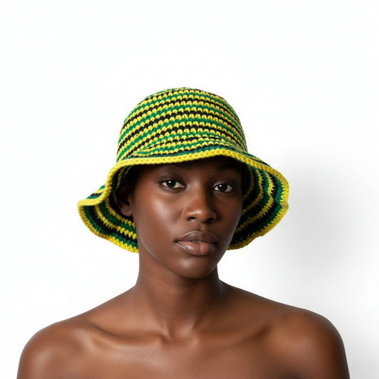 Jamaica Crochet Striped Bucket Hat