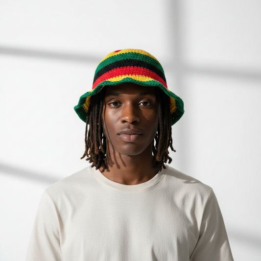 Handmade Crochet Rasta Bucket Hat