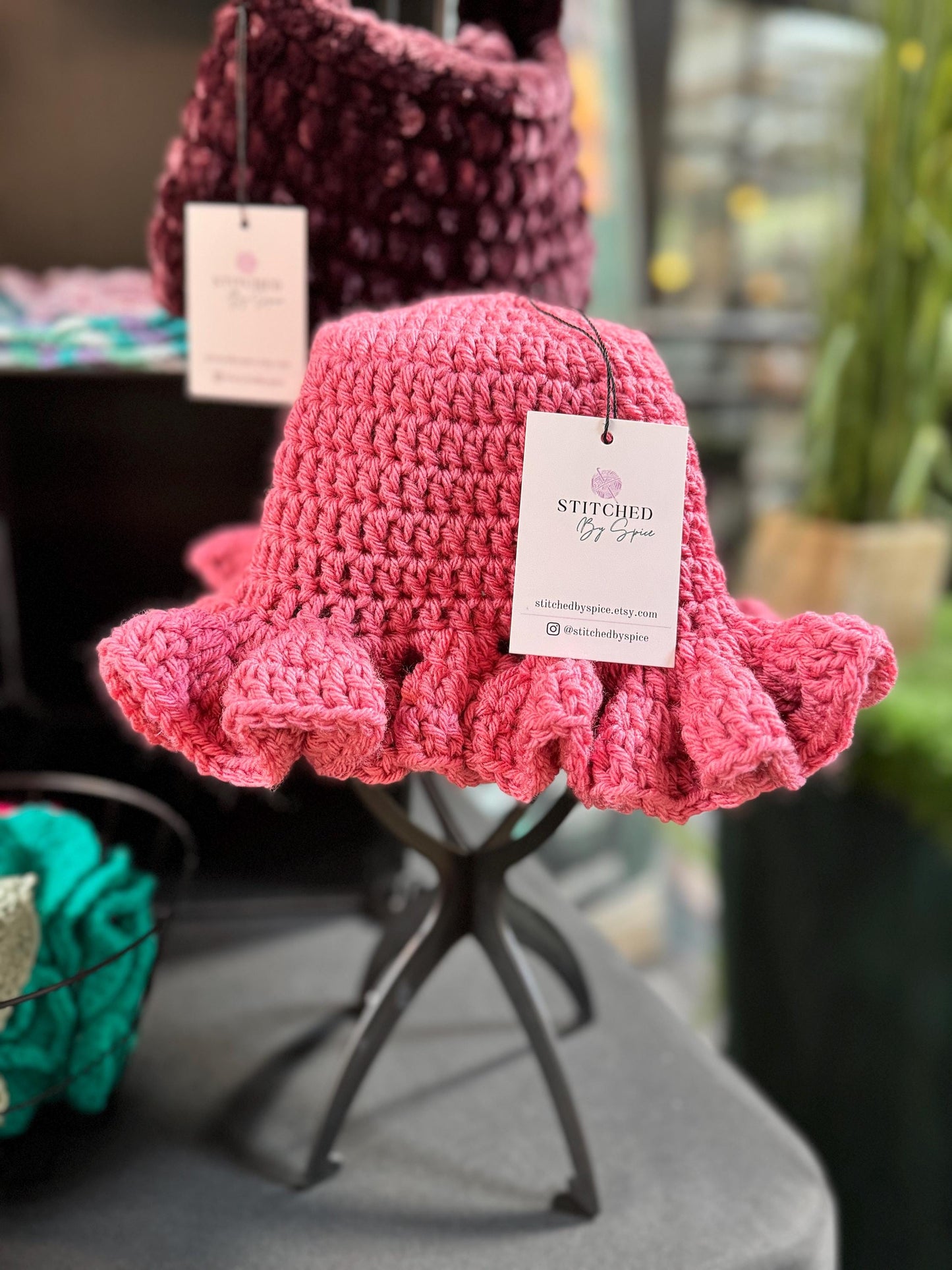 Handmade Crochet Ruffle Bucket Hat