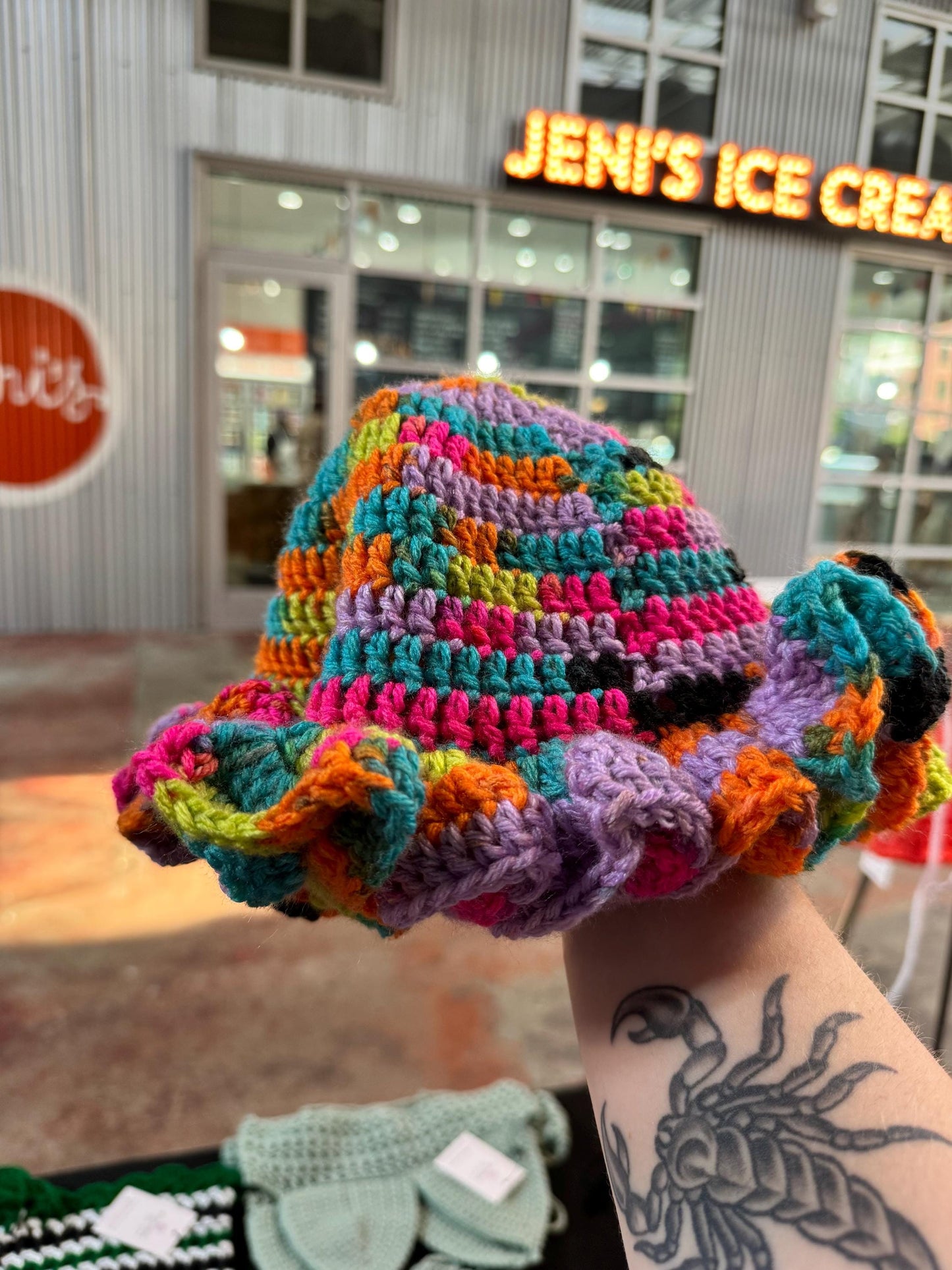 Handmade Crochet Ruffle Bucket Hat